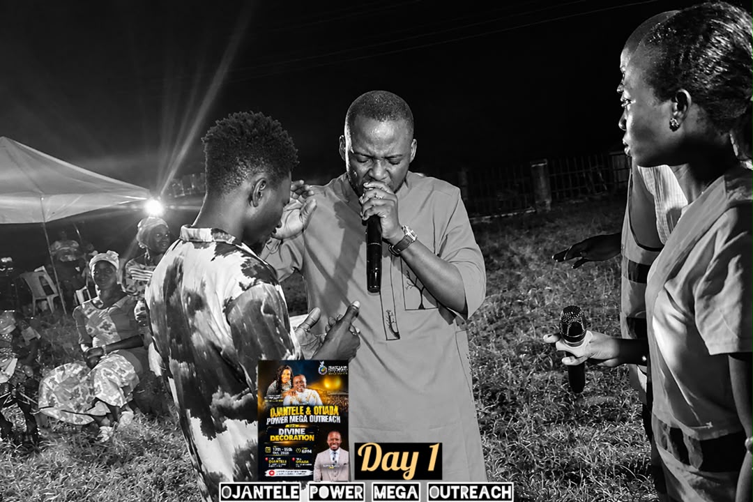 Minister praying for a young man